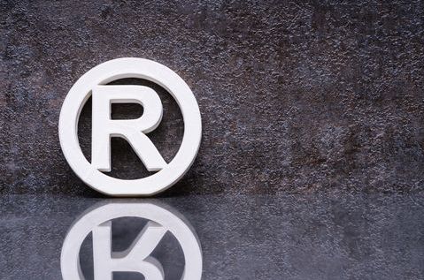 R in circle registered trade mark reflection